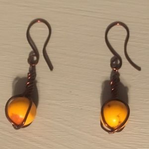 Bead and Wire Dangle Earrings